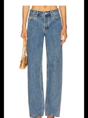 Still Here NYC Everyday Jeans Button Fly Straight Leg 100% Cotton Denim Blue